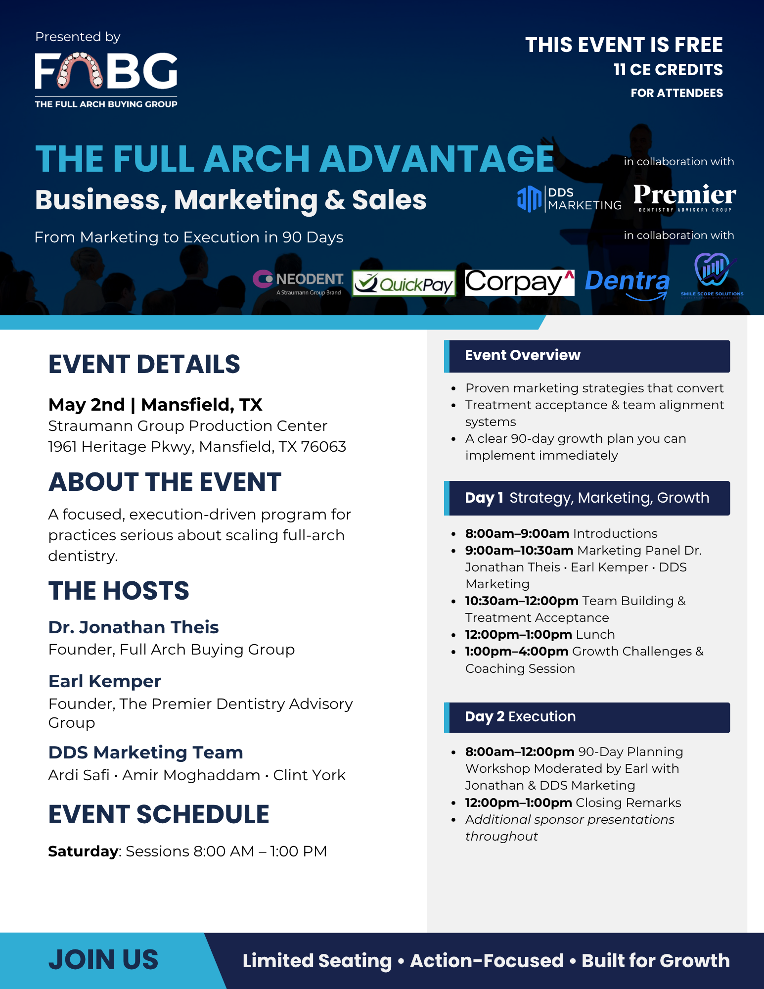 The Full Arch Advantage event flyer